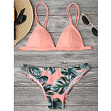 Роздільний купальник білого кольору з еластану, фото 6