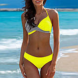 Жіночий літній роздільний купальник жовтого кольору., фото 2