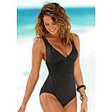 Суцільнийкупальник з утяжкою добре приховує животик у синьому кольорі, фото 4