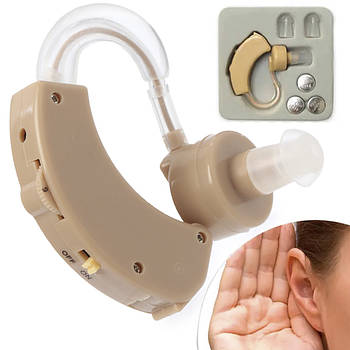 Завушний слуховий апарат з регулятором гучності, ART-8704 / Вушний підсилювач слуху / Прилад для слабочуючих