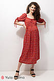 Сукня зі штапелю для вагітних та годування BRIELLA червона з принтом, фото 2