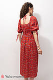 Сукня зі штапелю для вагітних та годування BRIELLA червона з принтом, фото 5