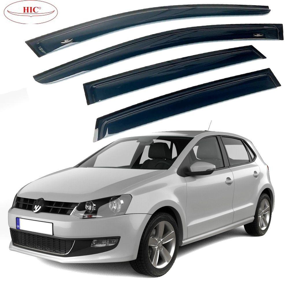 Дефлектори вікон вітровики HIC для Volkswagen Polo V 2009-2017 Хечбек Оригінал (VW37), фото 1