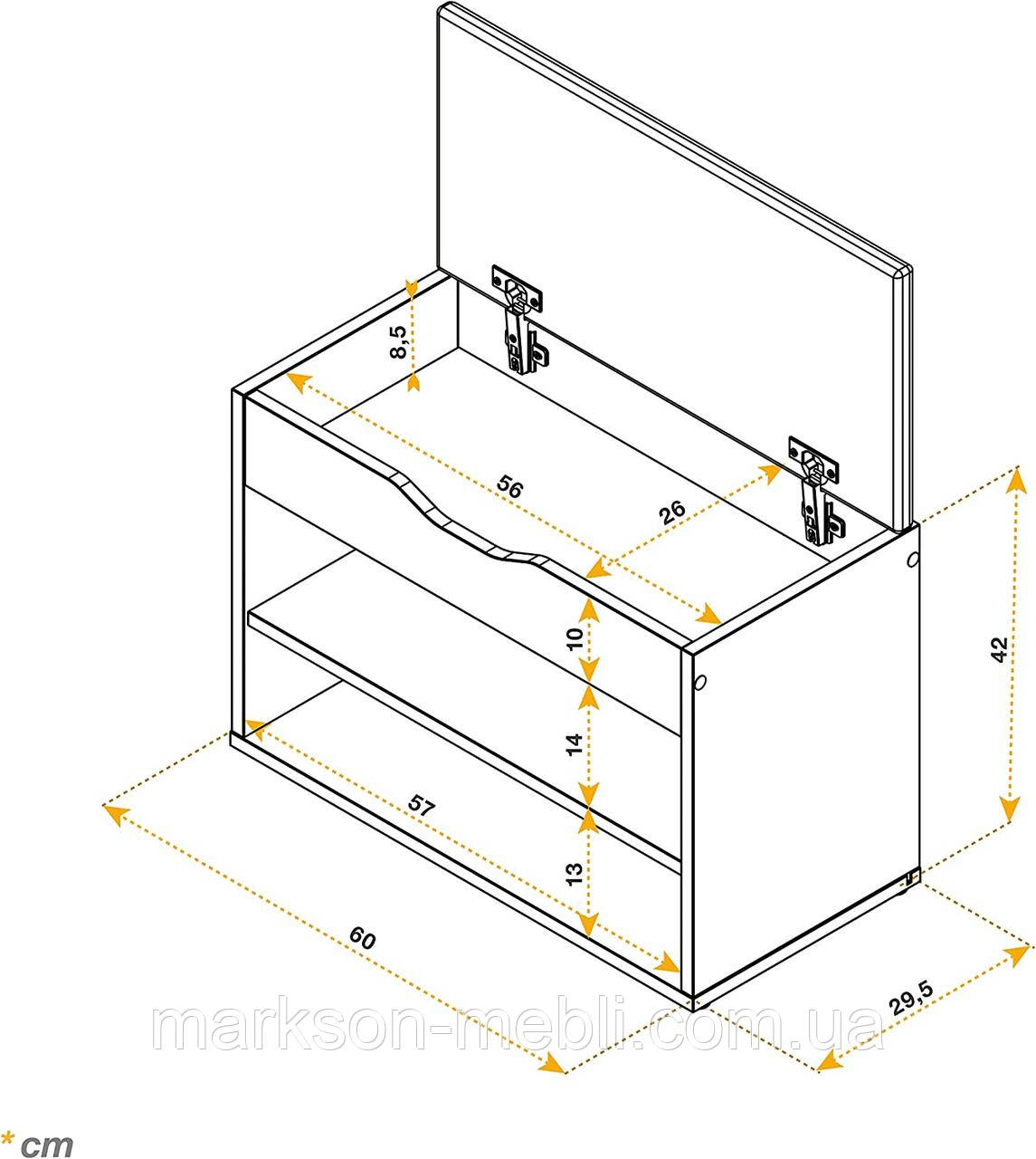 Тумба для обуви с сиденьем в белом цвете MS404 - фото 9 - id-p1796682588