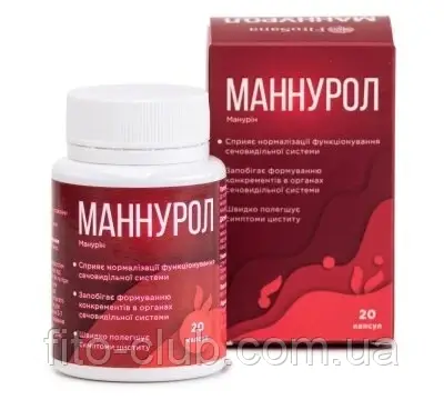 До 08,2024р!!! Маннурол у разі запалень сечовидільної системи 20 капсул манноза – 500 мг,