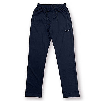 Штани спортивні чоловічі теплі тринитка Nike, розмір 46-54, темно-сині, 05406