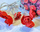 Гірлянда-стрінг Червоні троянди на батарейках 1.5 м 8 LED (золотистий теплий), фото 4