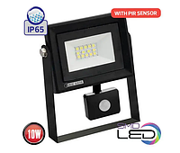 Чорний прожектор з датчиком руху Horoz Pars/S-10 SMD LED 10W 6400K IP65 800 Lm