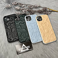 Чехол кожаный Leather Bear для IPhone 14 Plus Квадратный закрытая камера противоударный