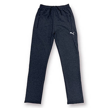 Штани спортивні чоловічі теплі тринитка Puma, розмір 46-54, темно-сірі, 05411