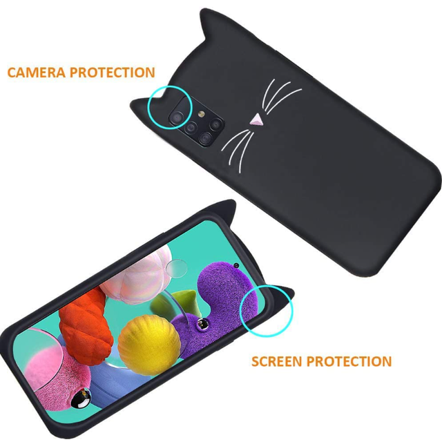 3D Чехол для Samsung Galaxy А71 (SM-A715F) Котик с ушками и усиками 3D Чехол для Samsung Galaxy А71 (SM-A715F) Котик с ушками и усиками