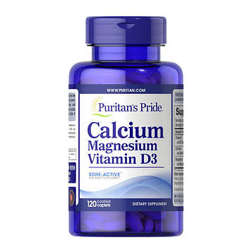 Мінерали - Puritan's Pride Calcium Magnesium Vitamin D3 / 120 caplets