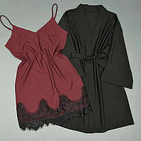 Жіночий комплект домашнього одягу халат + пеньюар 047-039.