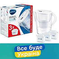 Фильтр-кувшин Brita Marella XL Memo белый + 3 картриджа (3.5 л.)