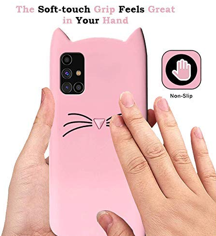 3D Чохол для Samsung Galaxy A72 (SM-A725FZ) Котик з вушками і вусиками 3D Чохол для Samsung Galaxy A72 (SM-A725FZ) Котик з вушками і вусиками