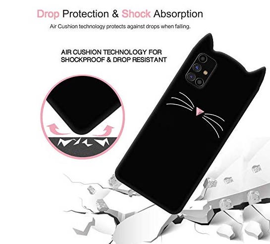 3D Чохол для Samsung Galaxy A72 (SM-A725FZ) Котик з вушками і вусиками 3D Чохол для Samsung Galaxy A72 (SM-A725FZ) Котик з вушками і вусиками