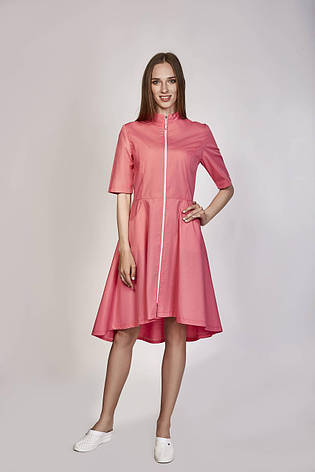 Жіночий медичний халат Фаїна рожевий - Халат для косметолога, фото 1