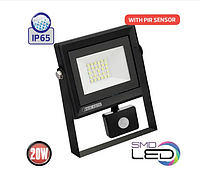 Чорний прожектор з датчиком руху Horoz Pars/S-30 SMD LED 30W 6400K P65 800 Lm