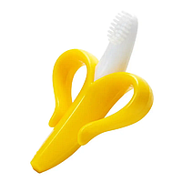 Прорезыватель Детская силиконовая учебная зубная щетка без бисфенола в форме банана Lindo DK01