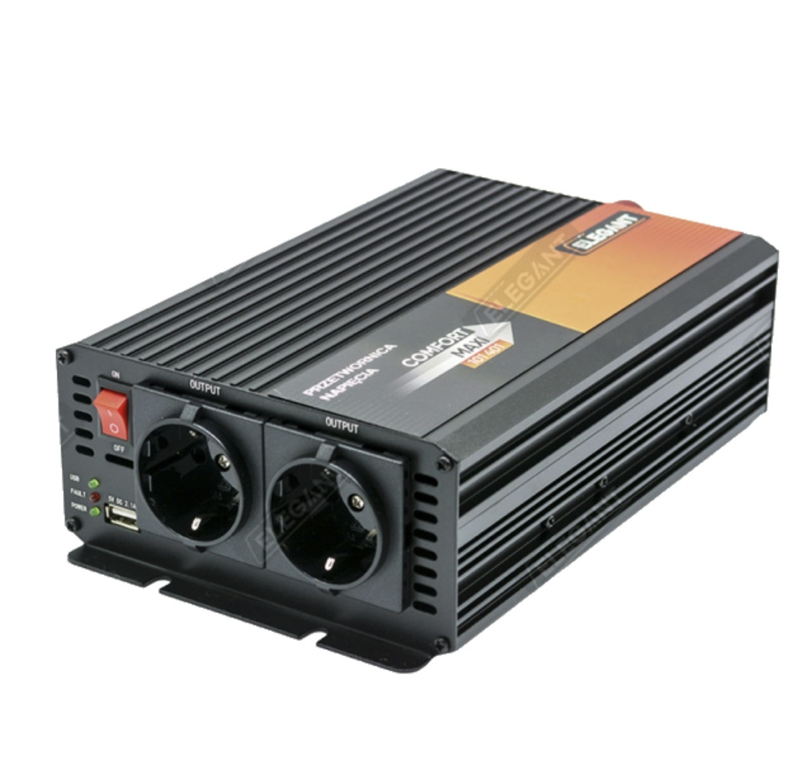 Інвертор 12-220В 1000/2000 Вт з модифікованою синусоїдою, перетворювач напруги Elegant Maxi EL 101 401