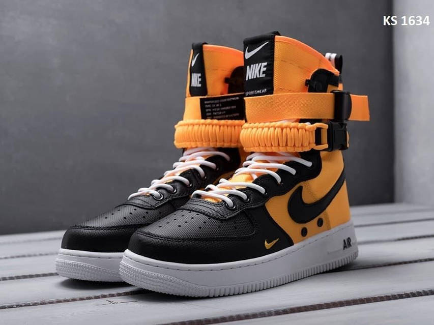Nike air force 1 high top orange top