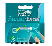 Сменные кассеты для бритья женские Gillette Sensor Excel 5шт. (Оригинал)