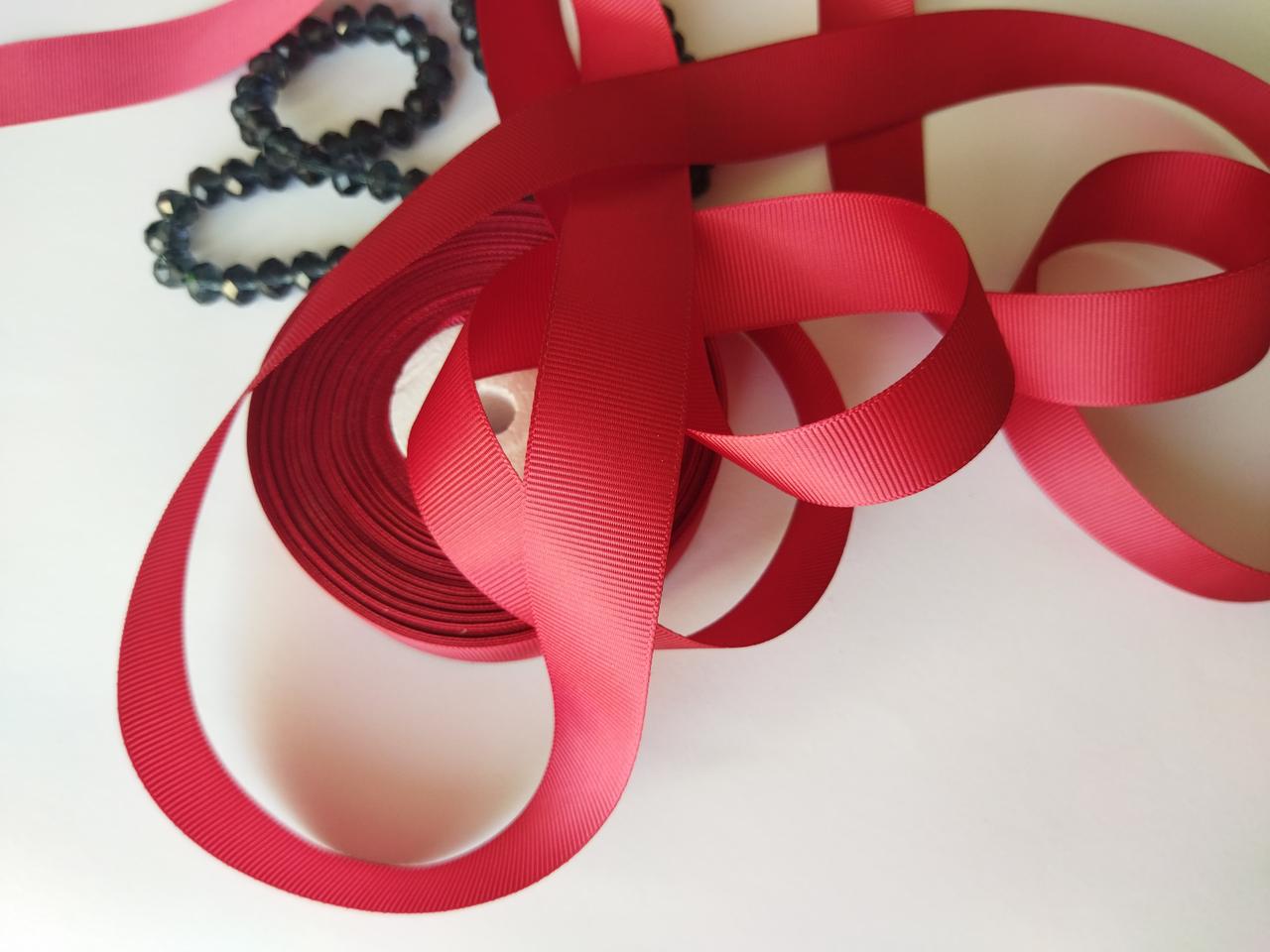 Репсова стрічка бордо №86 шириною 2,5 см, фото 1