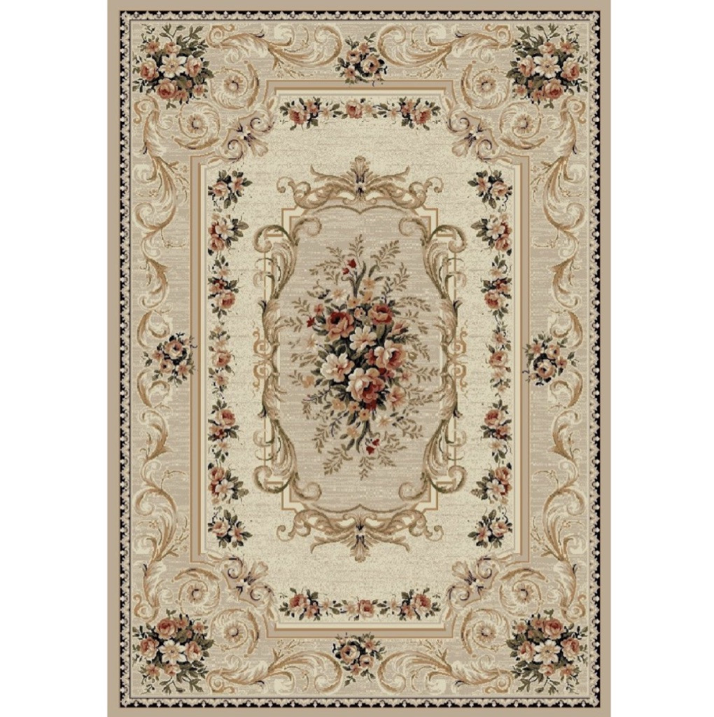 Килим 1,20*1,70 бежевий класичний з квітами LOTOS 535/106