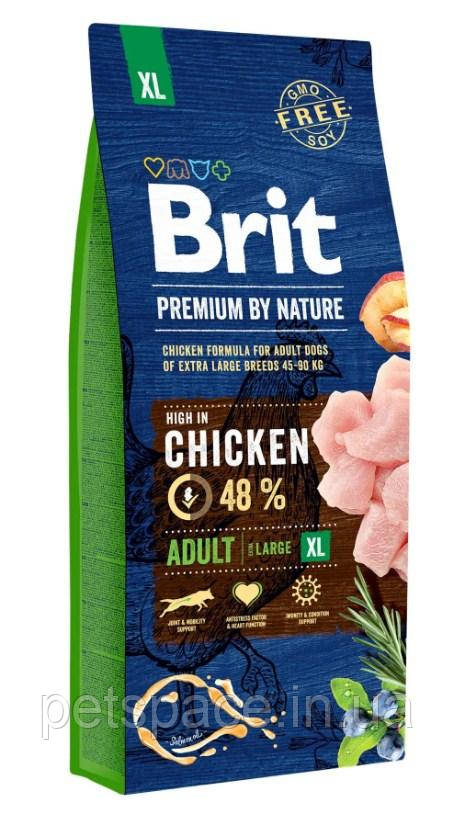 Корм для собак Brit Premium by Nature Adult XL (Бріт Преміум Едалт XL) 15кг., фото 1