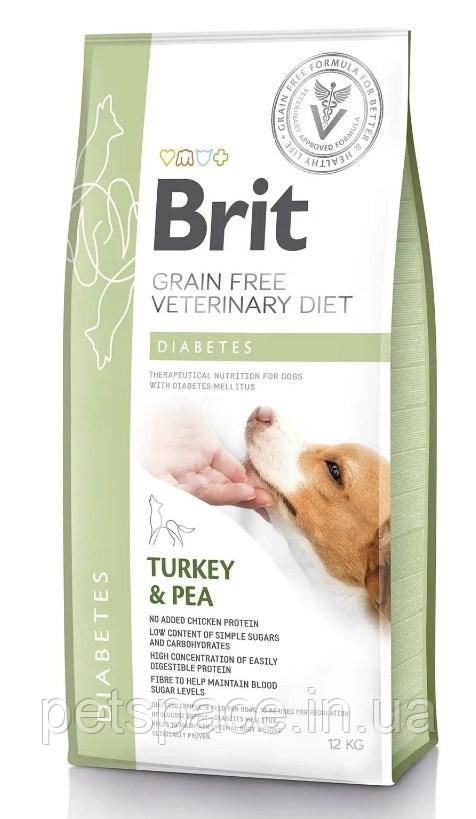 Ветеринарна дієта Brit VD GF Diabetes (Бріт беззерновая дієта для собак при діабеті) 12кг.