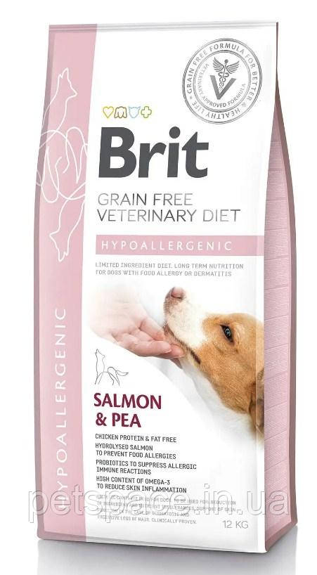 Ветеринарна дієта Brit VD GF Hypoallergenic (беззернова гіпоалергенна дієта для собак) 12кг.