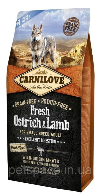 Сухий корм Carnilove Fresh Ostrich & Lamb (Карнілав для дорослих собак дрібних порід, страус), 6кг., фото 1