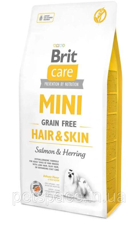 Корм Brit Care Mini Hair&Skin (Бріт Кеа для собак дрібних порід здорова шкіра і шерсть) 7кг.