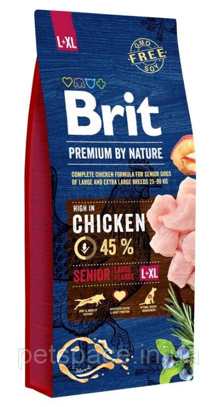 Корм для собак Brit Premium by Nature Senior L+XL (Бріт Преміум для старіючих собак L+XL) 15кг.