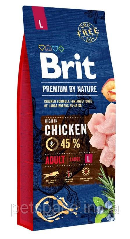 Корм для собак Brit Premium by Nature Adult L (Бріт Преміум Едалт Л) 15кг.
