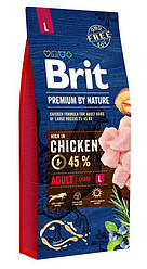 Акція! Корм для собак Brit Premium by Nature Adult L (Бріт Преміум Едалт Л) 15кг.