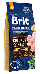 Акція! Корм для собак Brit Premium by Nature Adult М (Бріт Преміум Едалт М) 15кг.