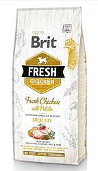 Корм для собак Brit Fresh Chicken Potato Adult (Бріт Фреш курка з картоплею), 12кг.