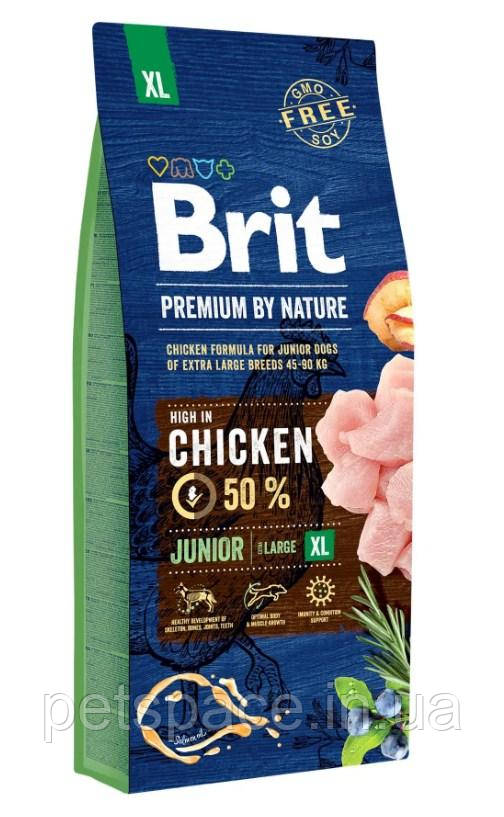 Корм для собак Brit Premium by Nature Junior XL (Бріт Преміум Юніор ХЛ) 15кг.