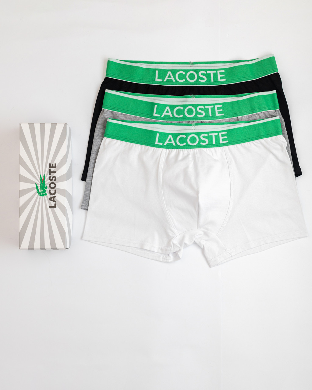 Спідня білизна Lacoste 3 штуки, набір чоловічі труси бавовна Лакост чудовий подарунок вашому чоловікові!