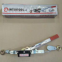 Лебідка важільна тягова зусилля 4 т, трос 3.00 м * 5.5 мм, робоча довжина троса 1.50 м вир-во INTERTOOL GT1444