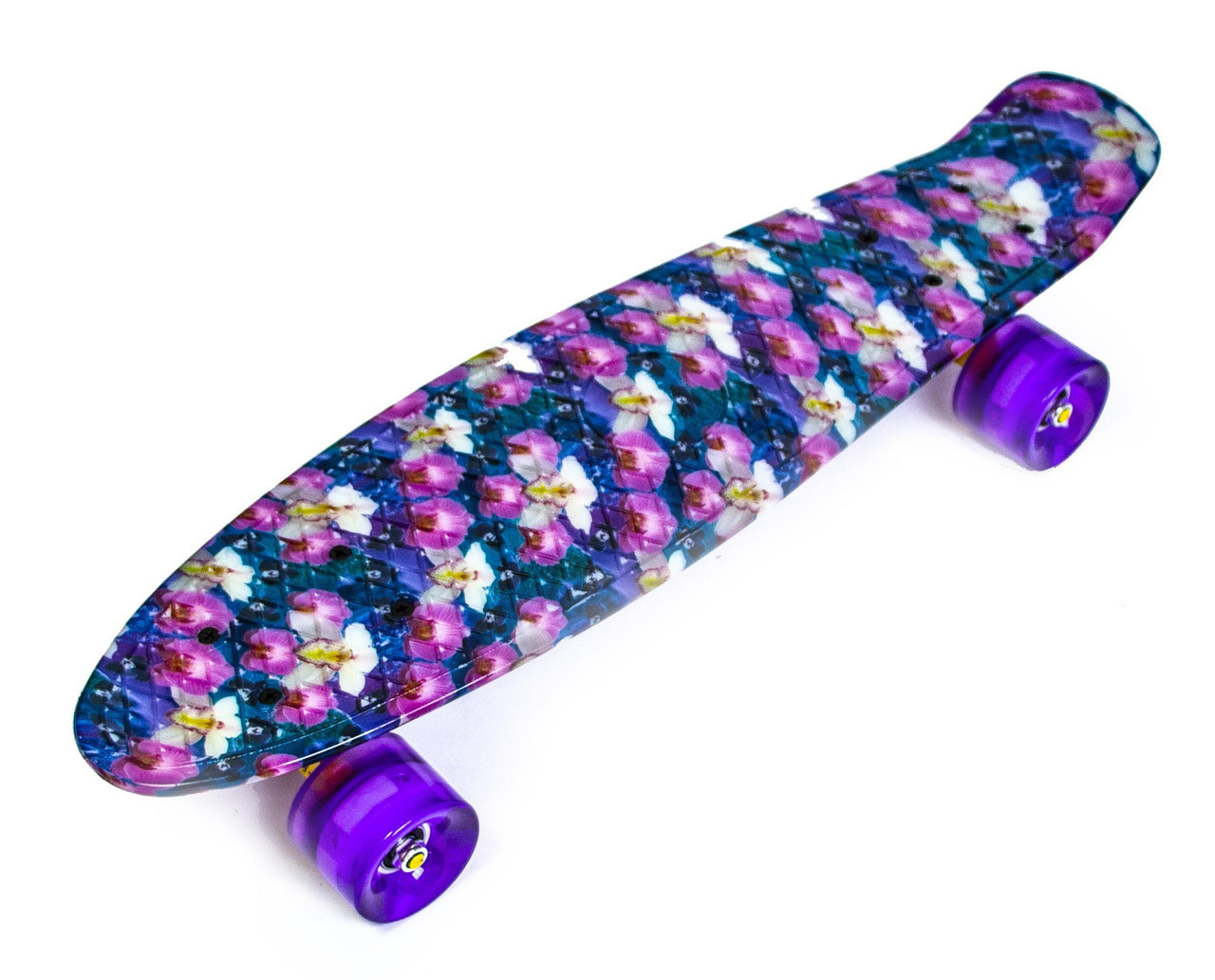 Penny Board "Орхідея" Сяючі колеса, Пенні борд з принтом