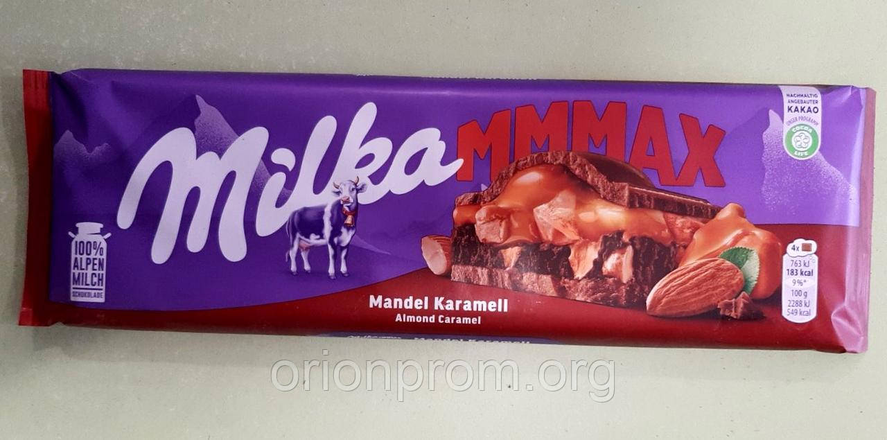Шоколад Milka з мигдалем і карамеллю молочний 300 г