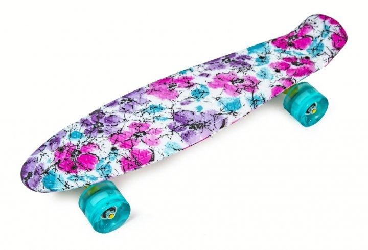 Penny Board "Flowers chamomile" Сяючі колеса, Пенні борд з принтом