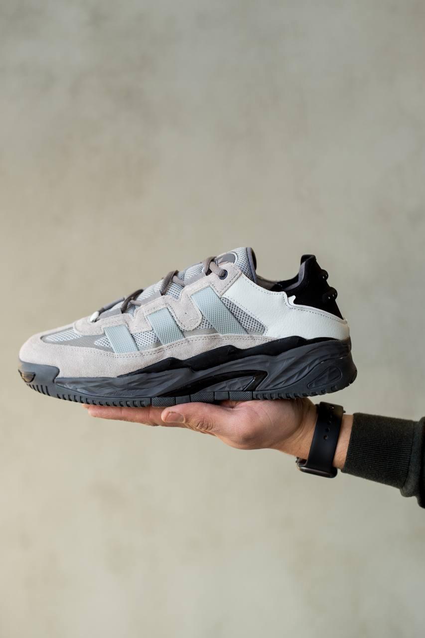 Кросівки чоловічі Adidas Niteball Grey Black сірі демісезонні шкіряні стильні адідас найтбол