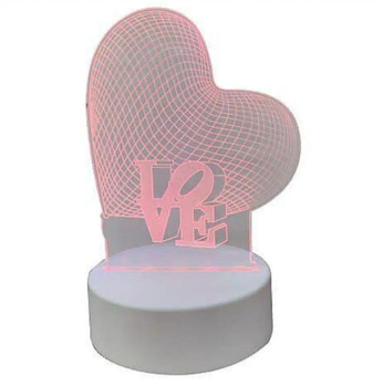 Настільний нічник проєктор LED світильник 3D Night Light Серце LOVE Без паковання Білий (KG-6977)