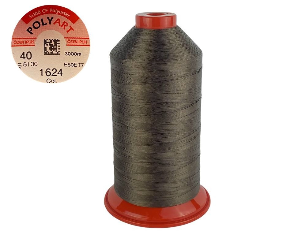 Нитка швейна поліестер POLYART(ПОЛІАРТ) N40 колір #1624 коричневий 3000м (ОРИГІНАЛ, ТУРЕЧЧИНА), фото 1