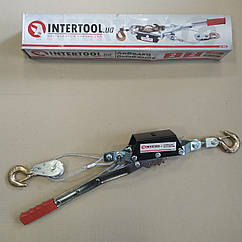 Лебідка важільна тягове зусилля 2 т, трос 1.50 м* 4.5 мм, робоча довжина троса 0,75 м пр-во INTERTOOL GT1442