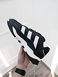 Кросівки чоловічі Adidas Niteball Black White чорно-білі демісезонні шкіряні стильні адідас найтбол, фото 2