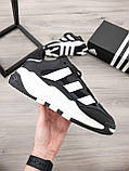 Кросівки чоловічі Adidas Niteball Black White чорно-білі демісезонні шкіряні стильні адідас найтбол, фото 8